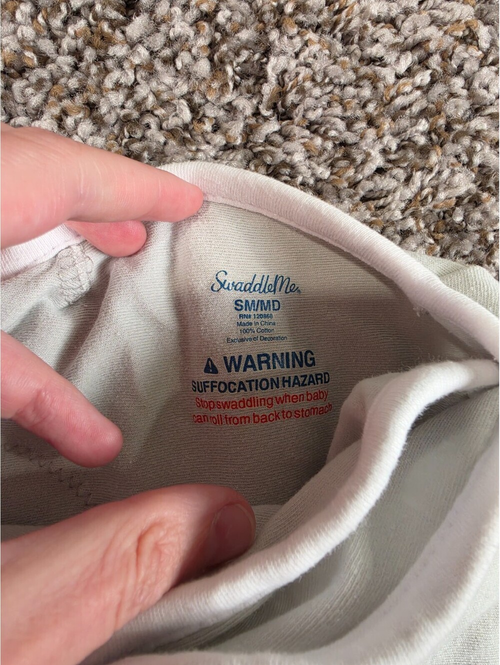 Sz SM/M light gray SwaddleMe by Ingenuity Original Swaddle blanket - Picture 4 of 5
